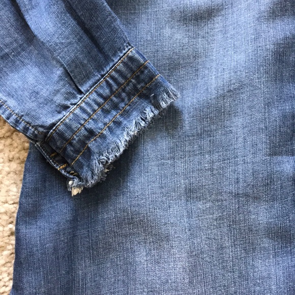 {Anthropologie} Fringed Chambray Tunic - Picture 4 of 7